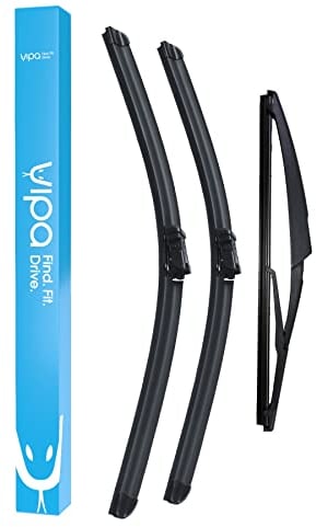 Vipa Car Parts Premium Wiper Blade Set | fits: FIAT 500L Hatchback (Sep 2012 to Sep 2021) | All-Weather Performance | Durable, Streak-Free Windshield Wipers | Easy Installation