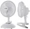 AMOS 6 2 in 1 Clip On & Stand Desk Table Shelf Fan Portable 2 Speed Adjustable 360° Rotating Tilting Tilt Electric Air Cooling Home Office Fan