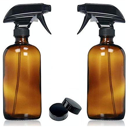 boastvi - Botella pulverizadora de Cristal marrón (2 x 500 ml, con Extractor Fino para pulverizar y Tapa hermética)