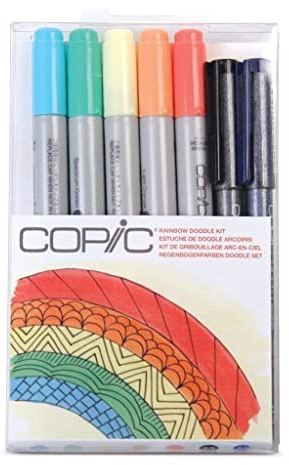 COPIC Ciao Marker Set of 7 'Doodle Kit Rainbow' Pack of 7