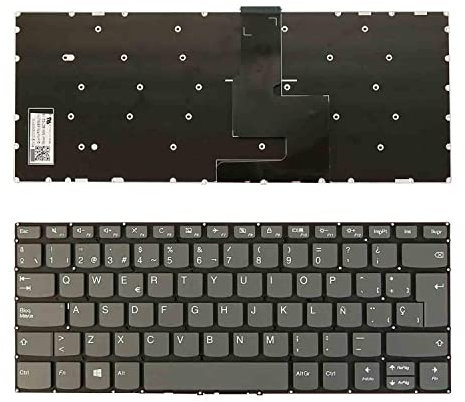 PORTATIL MOVIL - Teclado Compatible con Lenovo IDEAPAD 330-14IKB Gris SIN Marco