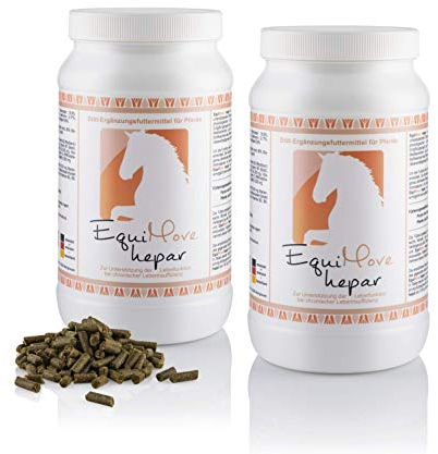 Doppelpack EquiMove Hepar (2 x 1,5 kg Pellets) - Diät-Ergänzungsfuttermittel für Pferde, bei Leberproblemen und zur Entgiftung, tierärtzliche Qualität aus Deutschland
