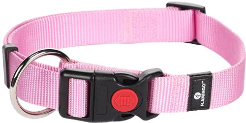 Flamingo - Collare Ziggi Rosa per Cani di Taglia Grande (es. Labrador) L 45-65 cm, 25 mm - Comfort e Stile per il Tuo Cane!