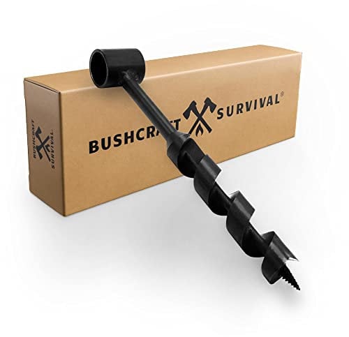 Bushcraft Survival 2,5 cm großer Scotch-Eye-Schlangenbohrer | Rustikaler Handbohrer aus robustem Stahl | Bushcraft-Werkzeuge für Überlebensausrüstung und Camping