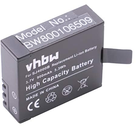vhbw batería Compatible con Qumox Sport Camera DX 288812, DX 288813, SJ4000, SJ5000 cámara de vídeo, videocámara (900mAh, 3,7V, Li-Ion)