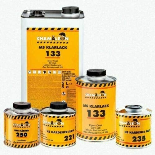 Chamäleon 2K MS Acryl Klarlack 2:1 Kratzfest Lack 1L Härter Fast 0,5L Clear Coat