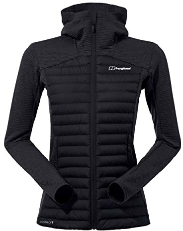 Berghaus Damen Nula Hybrid Isolierte Kunststoffjacke, langlebiges Design, wasserabweisende, Schwarz, 44 EU