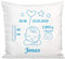Geschenke 24 Kissen zur Geburt Taufe (hellblau): personalisiertes Kuschelkissen mit Geburtsdaten Bedruckt – Geschenk zur Geburt, Taufe Mädchen, Taufe Junge