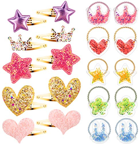 Pinces à Cheveux Fille, 20 Pièces Paillettes Barettes Cheveux Bandes de Cheveux pour Enfants, Ensemble D'accessoires pour Cheveux pour Filles Enfants