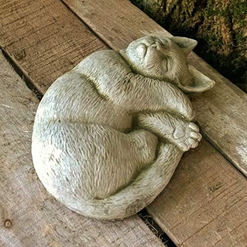Statue de chat relaxant | Décoration de jardin en béton reconstituée en pierre