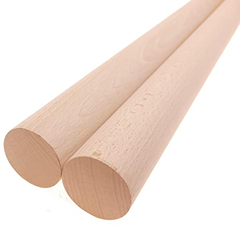 Hagspiel Lot de 5 barres rondes, rondes, en hêtre lisse, 30 mm, 100 mm, fabriquées en Autriche