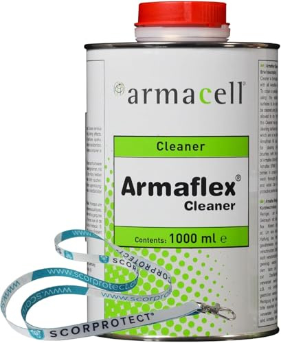 Armaflex® Reiniger 1 Liter zur Reinigung vor Armaflex Kleber Kautschukisolierung Rohrisolierung Dämmstoffe + original Scorprotect ® Schlüsselband