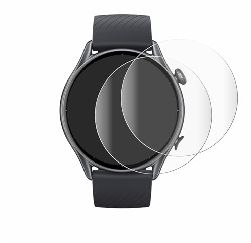 BROTECT Schutzfolie für Huami Amazfit GTR 3 | 2 Stück Transparenter Displayschutz Made in Germany Klare Full-Screen Folie Full-Cover 3D Curved Montage Kit