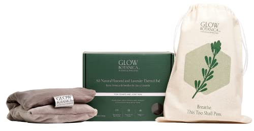 Glow by Hormone University | Saquito térmico para microondas | Saco de aromaterapia de lino y lavanda para cuello, hombros, calambres y espalda | Terapia de frío y calor | Talla única | 100% natural