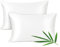 Joyhabit Taie d'oreiller en Bambou, 100% Pure Nature, Douce et Soyeuse pour Bébé, Vegan et Écologique, Pack de Deux, 40x60cm, Blanc Neige