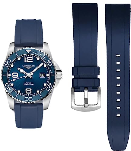 AIYIRUO FKM Gummi Uhrenarmbänder Kautschuk Fluorkautschuk armband 19mm 20mm 21mm 22mm Weich und langlebig Schnellverschluss Uhrenarmbänder Ersatzarmband Kompatibel mit Omega,