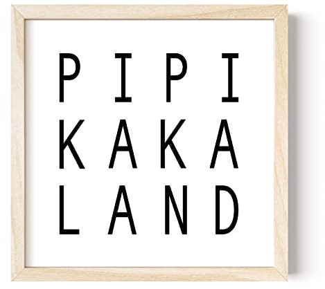DEL MÀ Unique & Personal Pipi Kaka Land Bild Badezimmer Baddeko Lustiges Poster für Gäste WC Deko Wandbild Toilette Quadratisch Einzugsgeschenk Haus (Ohne Rahmen)