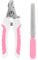 KTHZI Dog Nails Clippers Trimmer with Safety Guard to Avoid Over-Cutting, Razor Sharp Blades with Bonus Dog Nail File, Cat Claw Clippers with Sturdy Non Slip Handles for Pets Dog Cat（Pink & White）