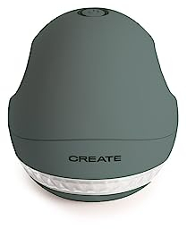 CREATE/LINT Remover/Quitapelusas eléctrico Verde/Potencia 5W, Batería Recargable USB, Cuchillas de Acero Inoxidable, Sistema de Seguridad, Autonomía de 45 min
