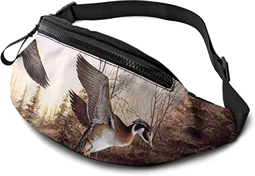 Mallard Ducks Bauchtasche mit fliegenden Enten, siehe abbildung, Einheitsgröße, Hüfttasche