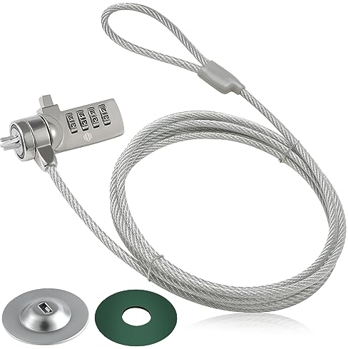 HOX Laptop Cable Lock, Hardware Security Cable Lock Anti Theft Combination Lock for iPad Tablet Laptop MacBook