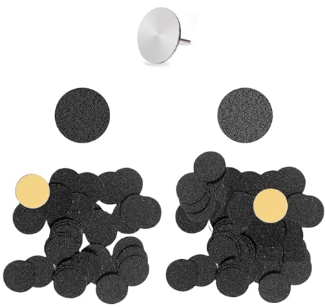 Vueinrg 100 Pièces Papier de Verre, Kit de Tampons pour Disques Ponçage, Grossier 80/180 Tampons de Ponçage Auto-adhésifs, Pédicure de Disques avec Arbre pour Peau Morte Dure, Talons Fissurése (φ25mm)