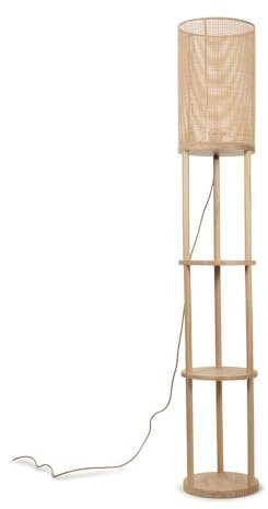 ValueLights | Natural Wooden 3 Tier Floor Lamp Light with Bamboo Shade | Floor Lamps & Torchieres, Home Décor & Improvement Essential | Includes 4W LED E27 Light Bulb with 2700K Colour Temperature