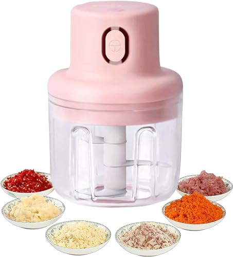EUROXANTY Picadora de Cocina inalámbrica | Batidora Pica-Ajos con Batería recargable | Licuadora con Cuchillas de Acero inoxidable | Picadora eléctrica de Verduras | mini Batidora-Picadora automática