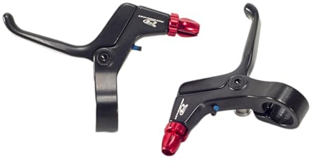 Kinder Bremshebel Kinder Fahrrad Bremshebel Set Lenkerbremsen Handbremshebel Kurzer Griff Kinder Bremshebel, Schwarz Rot