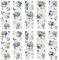 WANDIC 10 Blatt Transfer-Aufkleber, Vintage-Stil, blau, Blumenmuster, wasserdicht, Möbel, Fenster, Bastelaufkleber für Zuhause, Büro, 30 x 9,9 cm