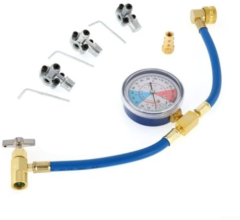 Zoegneer BPV31 Kugel-Piercing-Ventil-Set für Zuhause, Kühlschrank, Auto-Klimaanlage mit Manometer