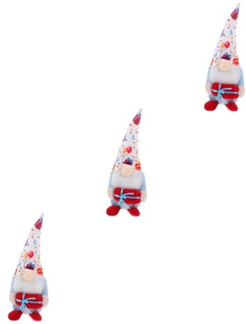 PRETYZOOM 3pcs Birthday Gnome Doll Scandinavian Style Dwarf Doll for Home Decor Desktop Gnome Perfect for Party Decoration
