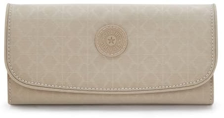 Kipling Money Land Portfolio mit Druckmuster, Schild, Beige, Emb, 7.25L x 4H x 1D, Kompakt