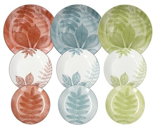 Tognana Natura, servizio piatti 18 pezzi per 6 persone, porcellana, multicolor