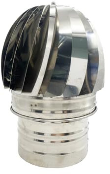 Sombrero Chimenea Giratorio de Acero Inoxidable, Sombrero Extractor de Humo Giratorio para Chimeneas, Campanas y Estufas (250mm)