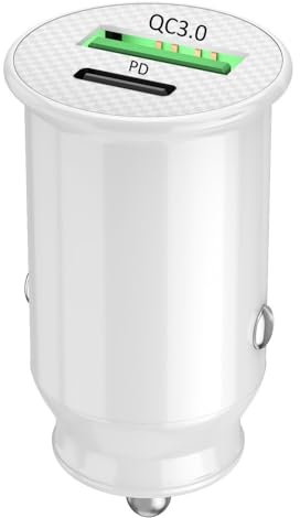 PH26 - Cargador de coche compatible con Infinix Note 40S, ultracompacto y potente USB a USB tipo C, carga rápida, 30 W PD & QC 3.0-2 puertos para cargar 2 dispositivos simultáneamente