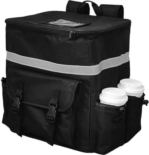 Insulated Food Delivery Backpack | Waterproof Hot Pizza Carrier with 4 Cup Pockets | Multi-Purpose Backpack for Camping, Beach, Picnic, and Food Delivery Needs