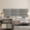 Strusery Tête de Lit Autocollant en Similicuir – Panneau Mural 3D Imperméable à Coller, 1 Pièce (90x30cm, Gris Foncé), pour Grand Lit, Design Moderne et Facile à Installer