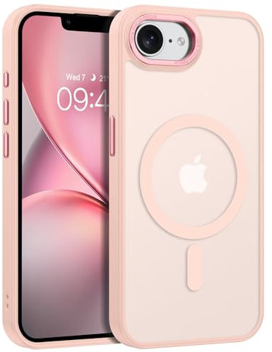 GUAGUA Custodia magnetica per iPhone SE 4 2025, iPhone SE 4a generazione [compatibile con MagSafe] [protezione di grado militare] Cover posteriore opaca traslucida sottile, antiurto e antigraffio,