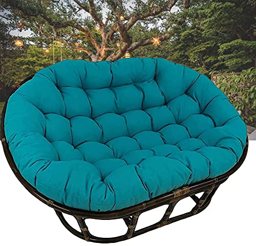 Blaues Outdoor-Stuhlkissen, Doppel-Ei-Hängematte, Schaukel, Hof, Garten, 65 x 45 x 6 Zoll