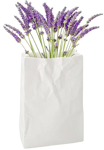 Vase Board des plätschernden Papiers - Boho Minimalistische weiße Vase für Moderne und modische Kernstücke für Heimwerker | Buch der Blumenvase, große Kapazität für dekorative Blumenkompositionen