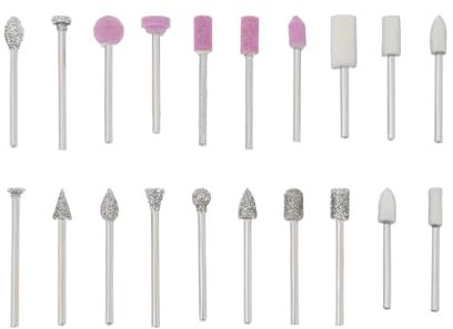 Briny River Lot de 20 outils de meulage diamant pour gravure, meulage, coupe, polissage, compatible avec D-remel 3,2 mm