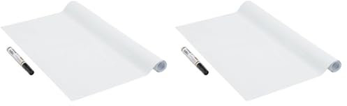 Venilia Film pour tableau blanc avec marqueur | Film tableau + stylo | Tableau Rouleau Blanc | 67,5cm x 1,5m, Épaisseur 150μ | Feuille de papier autocollant | sans phtalates | Fabriqué en UE