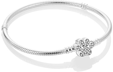 XWN Bracelet Pour Femme for Bead Charms Argent Sterling 925, Bracelet Serpentine Compatible avec Pandora Charme Pearl