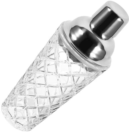 Alipis Coctelera De Cóctel Taza De La Coctelera Vasos De Cristal Batidos Criba Vibradora Tapa Cocteleras De Bar Colador De Cócteles Cristalería Acanalada Acero Inoxidable