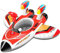 Pool Float Kids Inflatable Airplane Pool Floats Boat with Squirt Gun and Handle Toddler Pool Floaties Inflatable Ride-on Pool Toys Summer Outdoor Water Pool Games Beach Toys Boys Girls Ages 3-6 (Red)