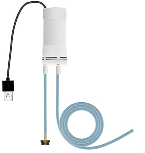 HOHOVYVY Mini pompa dell'acqua a batteria, USB 4 l/min, pompa autoadescante con spegnimento automatico, per acquario, idroponica (3 metri)
