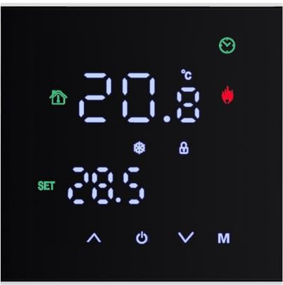 BlesConi Thermostat programmable avec écran tactile LCD pour chauffage domestique et contrôle de la température, compatible avec chauffage au sol électrique et chaudière à gaz