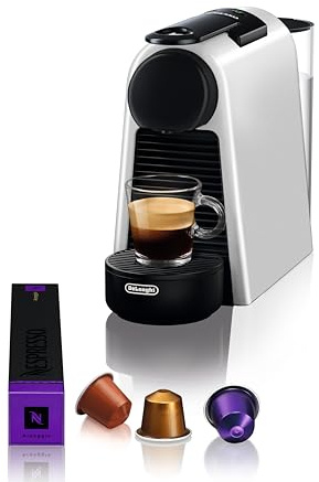 De'Longhi Nespresso Essenza Mini - Macchina da Caffè Automatica, Macchina a Capsule per una Sola Tazza, Set di Benvenuto Incluso, Design Compatto, Pressione 19 Bar, 1150W, Argento (EN85.S)