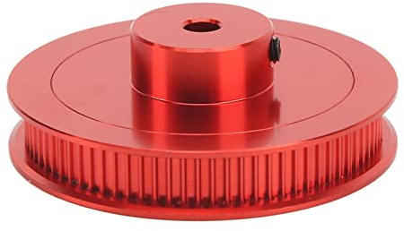 RIZGHWOY Synchrones Riemenscheibenrad aus Legiertem Stahl, 80 Zähne, für 5-mm-Zahnriemen, Einfache Installation in CNC- und 3D-Druckern (Rot)